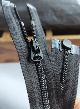 （蕉/下）黑色3号尼龙 双头双开拉锁 114.5cm防晒服长款 满29包邮