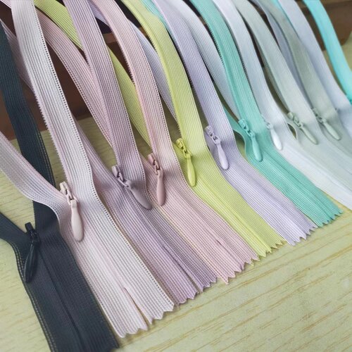 YKK蕾丝边真丝衣服隐形拉链