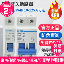 正泰空气开关1P/2P/3P/4P空开单双极63A家用32A60A100A小型断路器