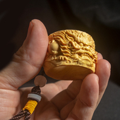 鬼工龙戒指 小叶黄杨木雕扳指挂脖一念之间手把件手工艺品 原创