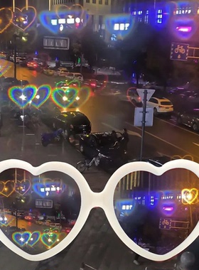 抖音同款爱心眼镜网红看灯光变桃心特效荧眼睛网红心形型浪漫表白