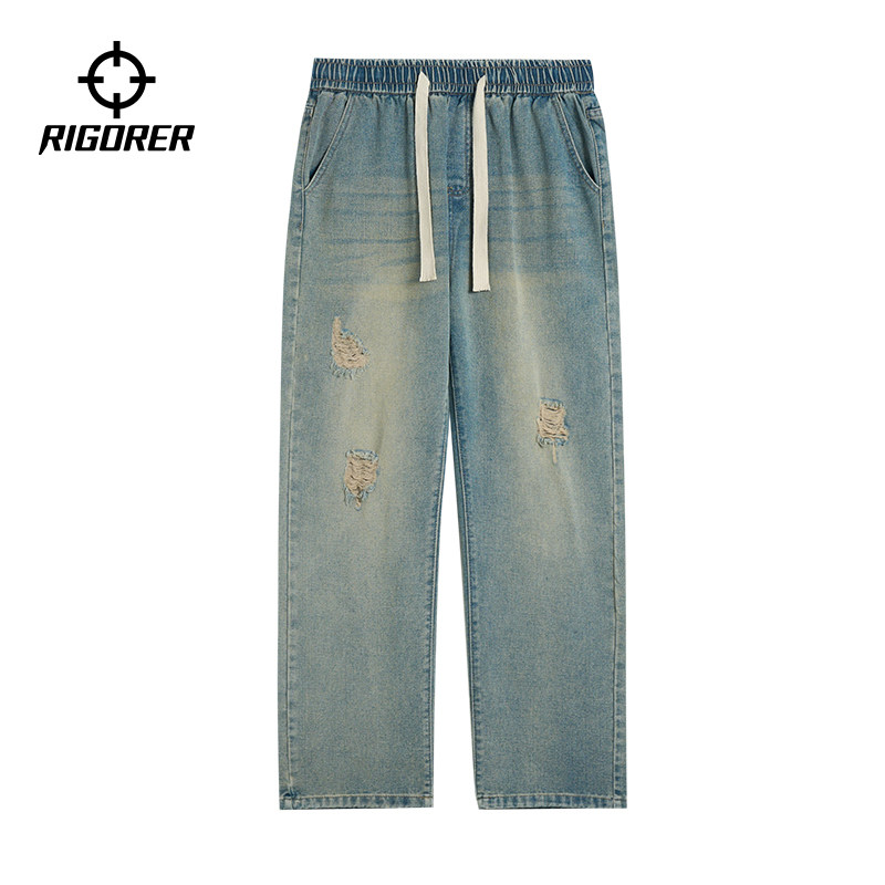 准者破洞牛仔裤男潮流