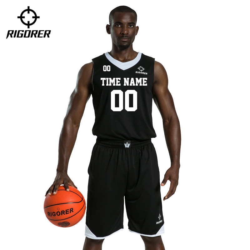 准者篮球服套装男大码透气蓝球队比赛运动球衣diy定制双面印字号