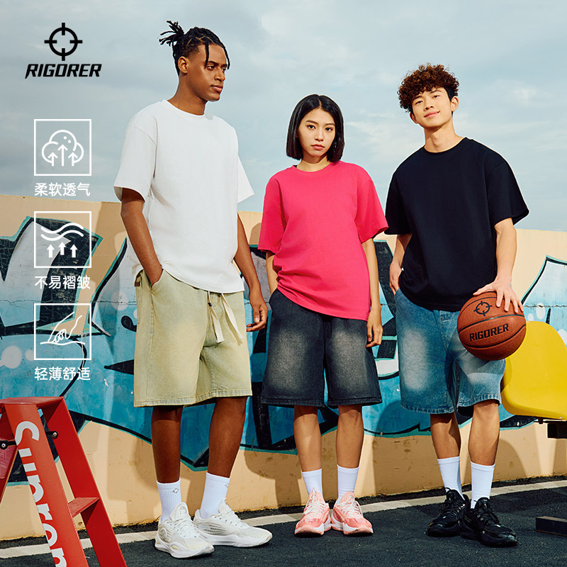 准者官方旗舰牛仔裤短裤2025春夏新款男女透气宽松休闲情侣五分裤