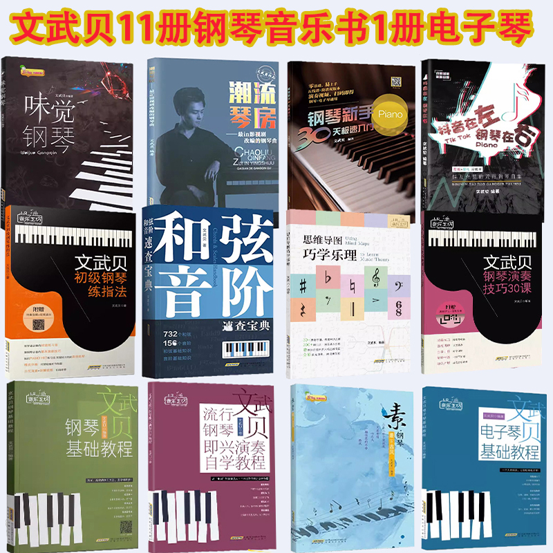 和弦音阶速查宝典  钢琴演奏技巧30课 钢琴初级指法  思维导图 钢琴新手30极速入门文武贝钢琴教程曲集合集  流行钢琴曲集曲谱书籍