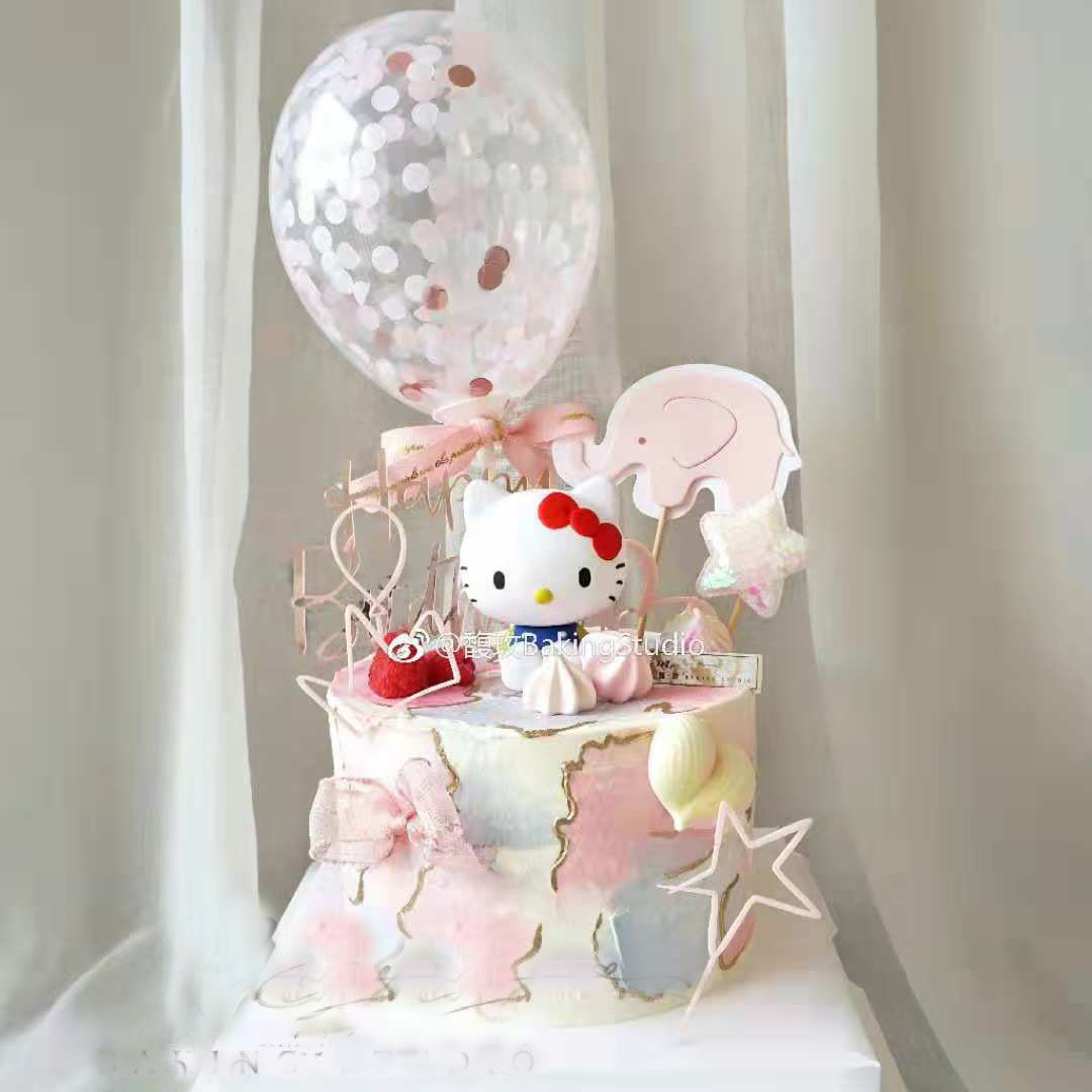 kitty凯蒂猫 生日蛋糕摆件哈喽kitty装饰店上的kt卡通公主