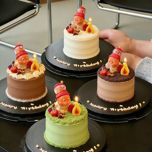 网红可爱星星人蛋糕装饰摆件蜡烛小孩儿童生日派对甜品台插件