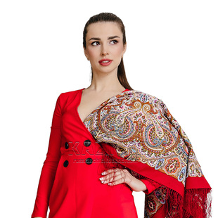 掌中之火俄罗斯披肩羊毛丝绸流苏大方巾民族风防晒秋冬新疆进口