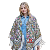 风雨同舟俄罗斯美利奴羊毛披肩围巾针织丝绸流苏大民族风新疆围脖