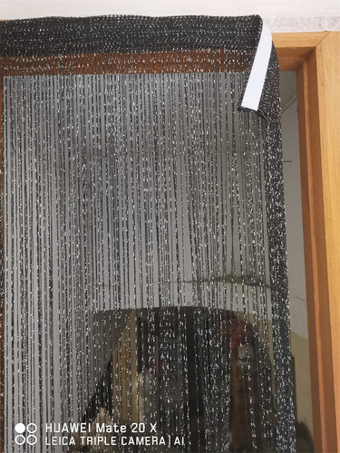 魔术贴加密黑色门帘流苏美发