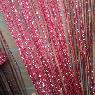 婚庆成品加密酒红色线帘婚礼现场布置吊顶圆环道具装饰银丝流苏帘