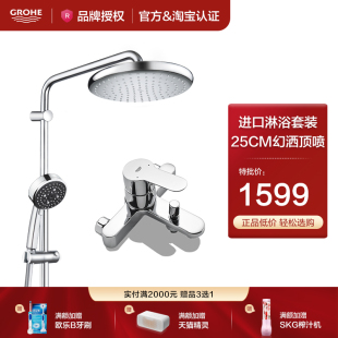 进口淋浴花洒套装 GROHE 德国高仪 原装 250mm方形顶喷26698