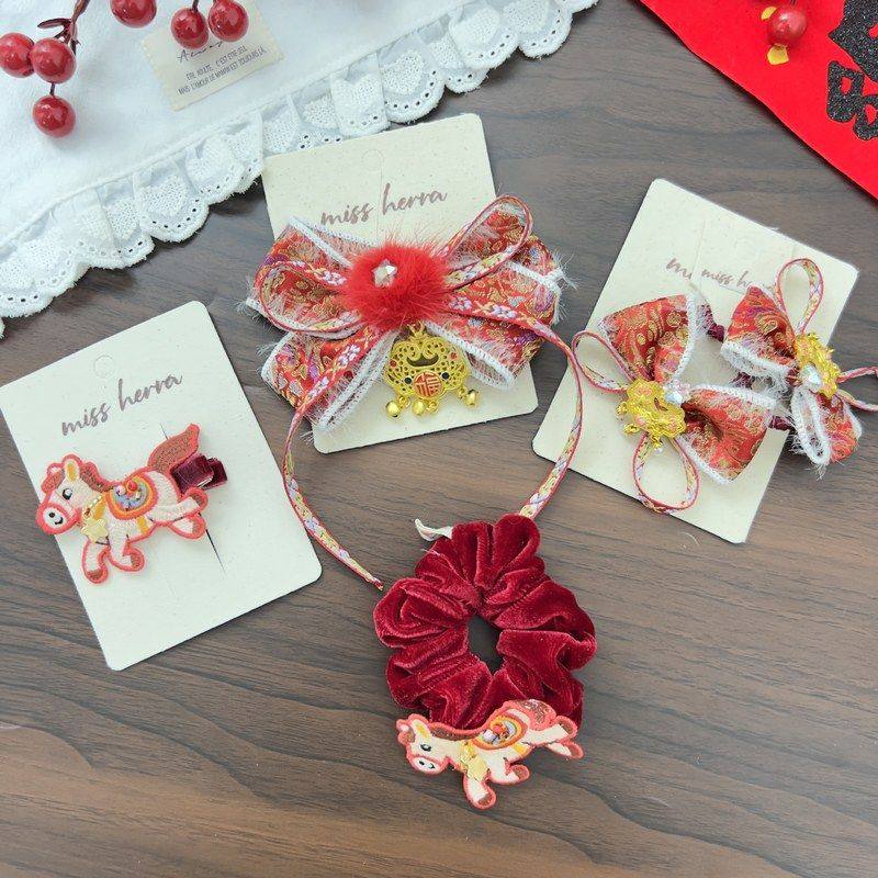 新款中国风长命锁刺绣蝴蝶结小马儿童发夹发圈小女孩发卡头绳发饰,童装/婴儿装/亲子装,发饰,淘宝优惠券,粉丝福利购,淘宝优惠卷