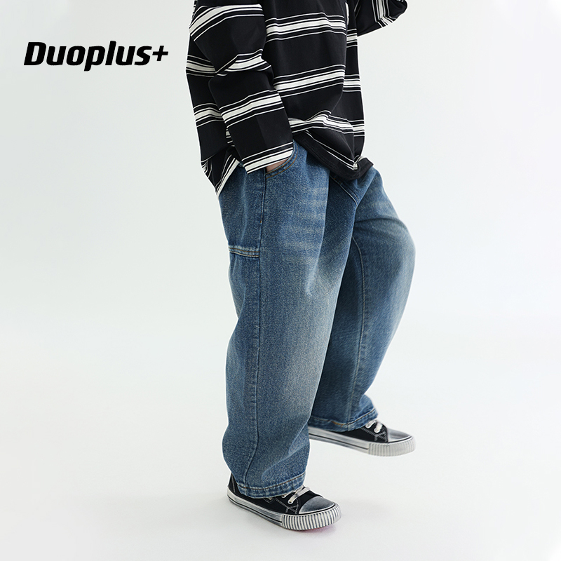 DUOPLIS休闲水洗牛仔长裤