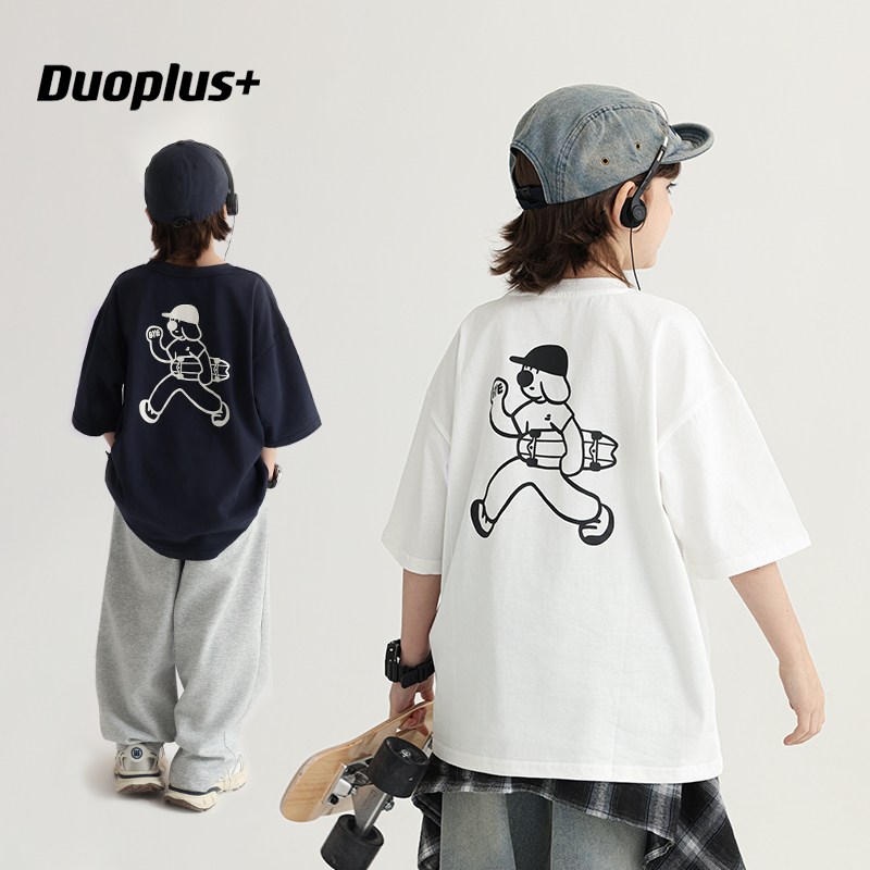 童装男童短袖T恤2025夏装新款儿童时髦滑板半袖宝宝上衣中大童潮