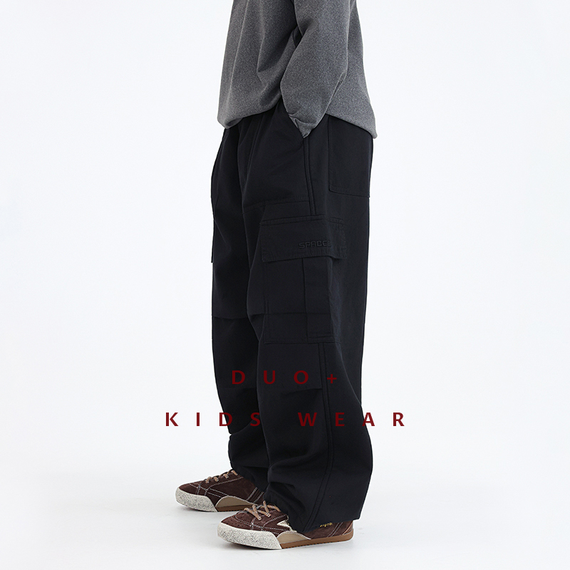 多加潮牌儿童加绒工装裤冬装新款中大童帅气休闲加厚男童保暖长裤