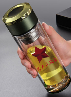 双层加厚玻璃杯男士泡茶杯