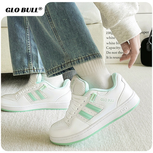 GLOBULL春季新款厚底增高小白鞋