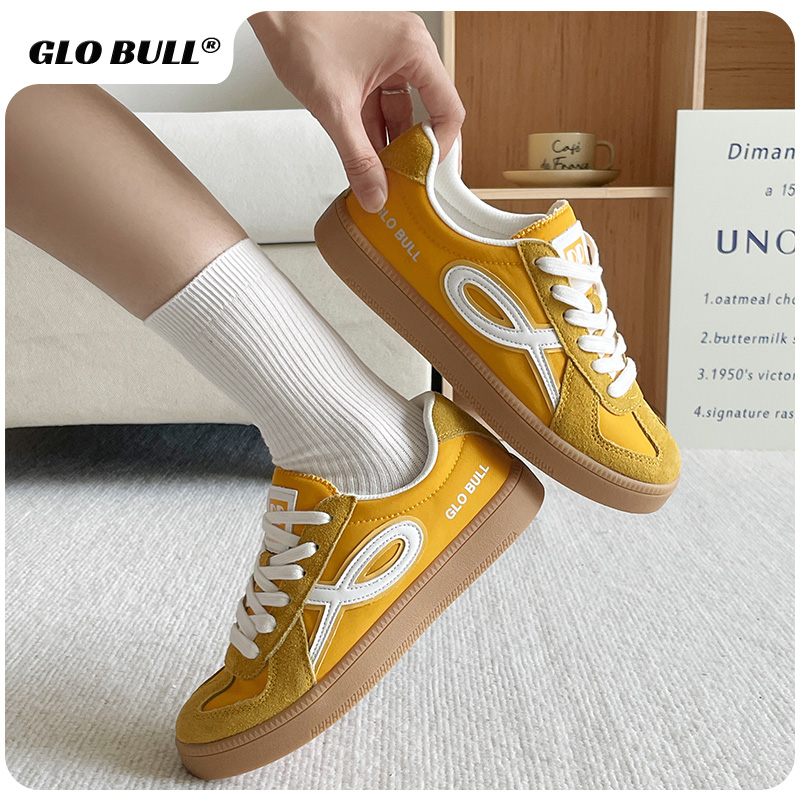GLO BULL复古黄色德训鞋女鞋夏季轻便平底学生百搭板鞋情侣休闲鞋