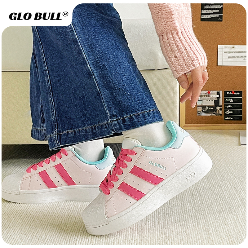 GLO BULL贝壳鞋女2025新款女款ins潮百搭小众厚底休闲鞋学生板鞋