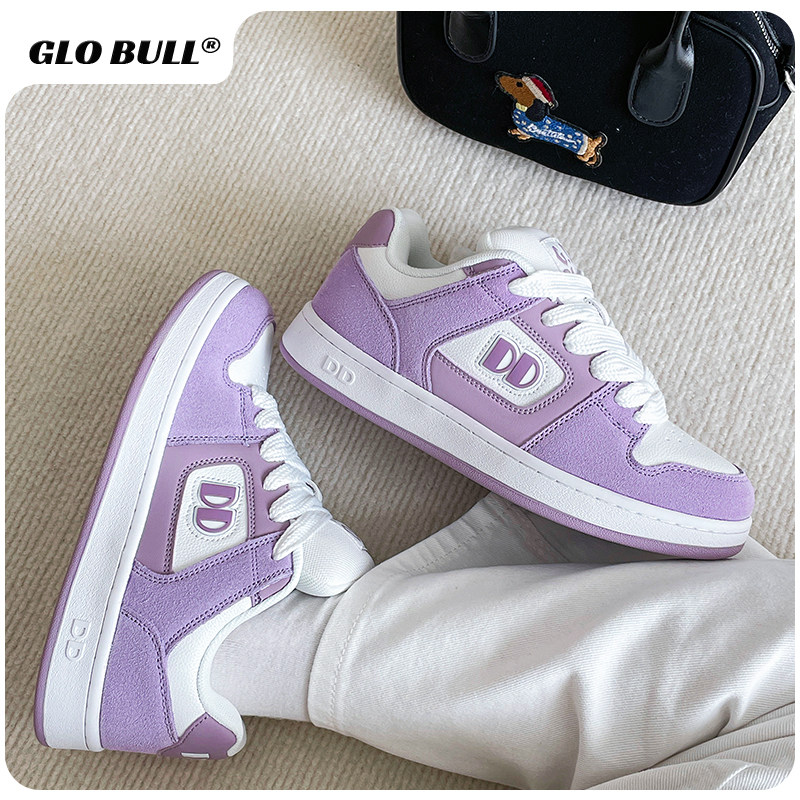 GLO BULL薰衣紫鞋子女ins潮百搭小众春新款板鞋超好看厚底休闲鞋
