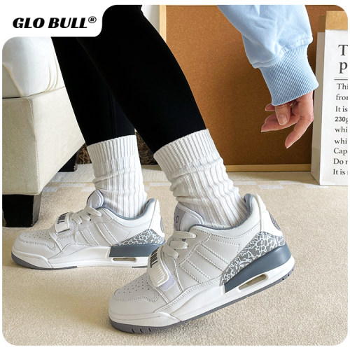 GLO BULL白色运动鞋女款2025春秋新款厚底增高鞋情侣同款休闲百搭