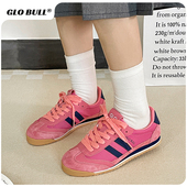 GLO 女 春秋休闲百搭舒适平底粉色阿甘鞋 BULL德训鞋 女原创2025新款