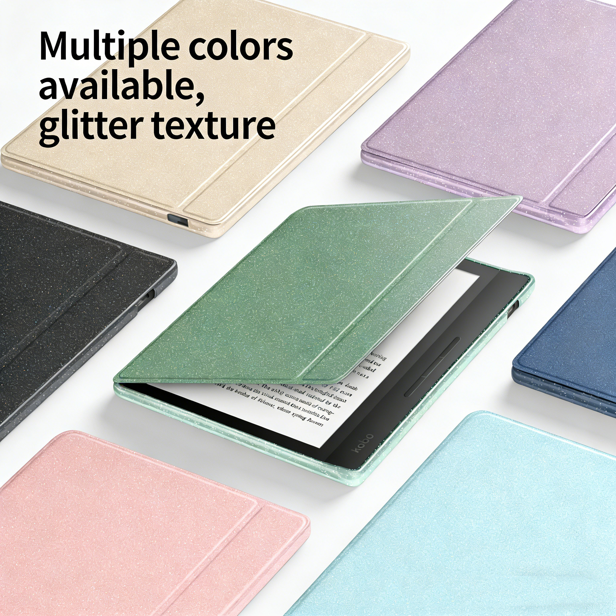 适用于Kobo Libra Colour保护套Kobo Libra2保护壳Color 7英寸休眠唤醒纯色简约闪粉保护套皮套N428/N418外壳