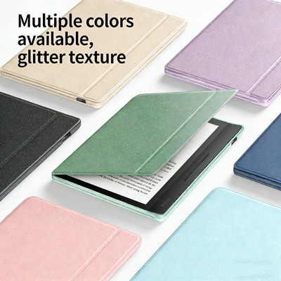 适用于Kobo Libra Colour保护套Kobo Libra2保护壳Color 7英寸休眠唤醒纯色简约闪粉保护套皮套N428/N418外壳