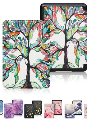 适用于亚马逊青春版kindle658电子书休眠保护套kindle10代 2019年版J9G29R壳子10代kindle智能保护壳彩绘皮套