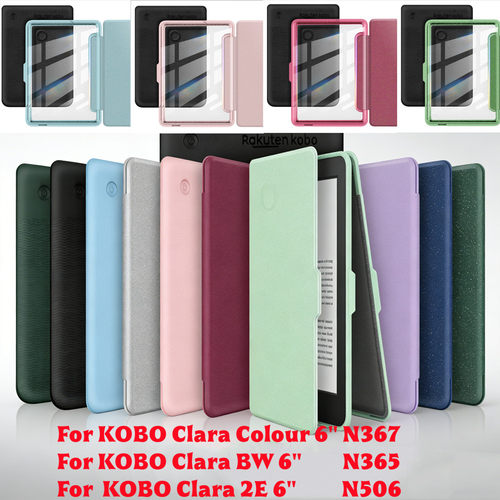 适用Kobo Clara Colour BW保护套6英寸kobo clara 2E Color智能翻盖休眠闪粉亚克力壳N367 N365 N506保护壳套