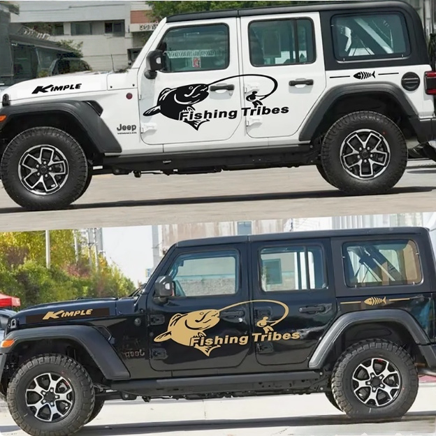适用于JEEP牧马人车贴拉花吉普牧马人个性改装钓鱼装饰贴纸贴画