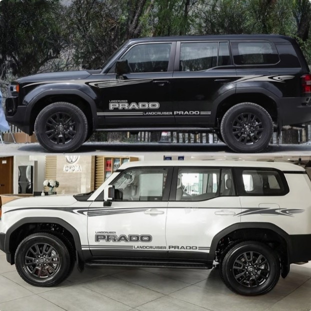 适用贴画于24款新霸道车贴拉花普拉多LC250车身腰线改装贴纸彩条