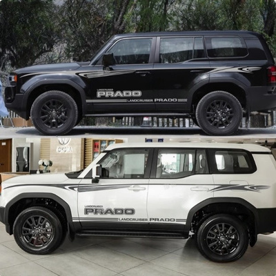 适用贴画于24款新霸道车贴拉花普拉多LC250车身腰线改装贴纸彩条