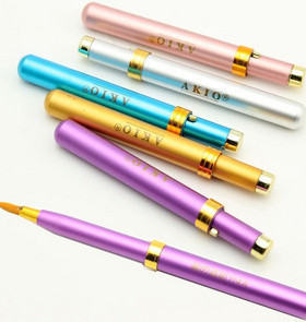 美妆工具小巧款便携带AKIO金属壳伸缩式唇刷 化妆初学者唇刷