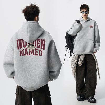 秋冬美式新款潮牌灰色学生上衣