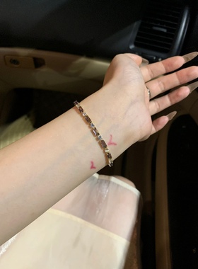 高级紫色方糖锆石手链