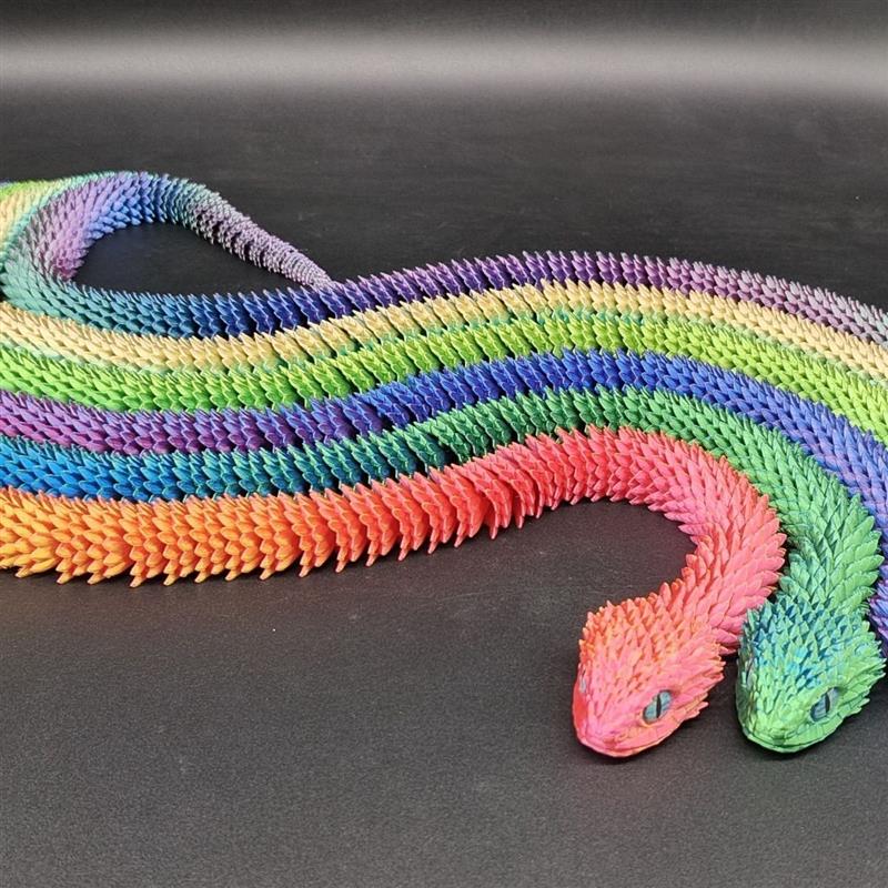 。3d打印蛇关节可活动塑料蝰蛇手办摆件动物模型玩具生日礼物新中