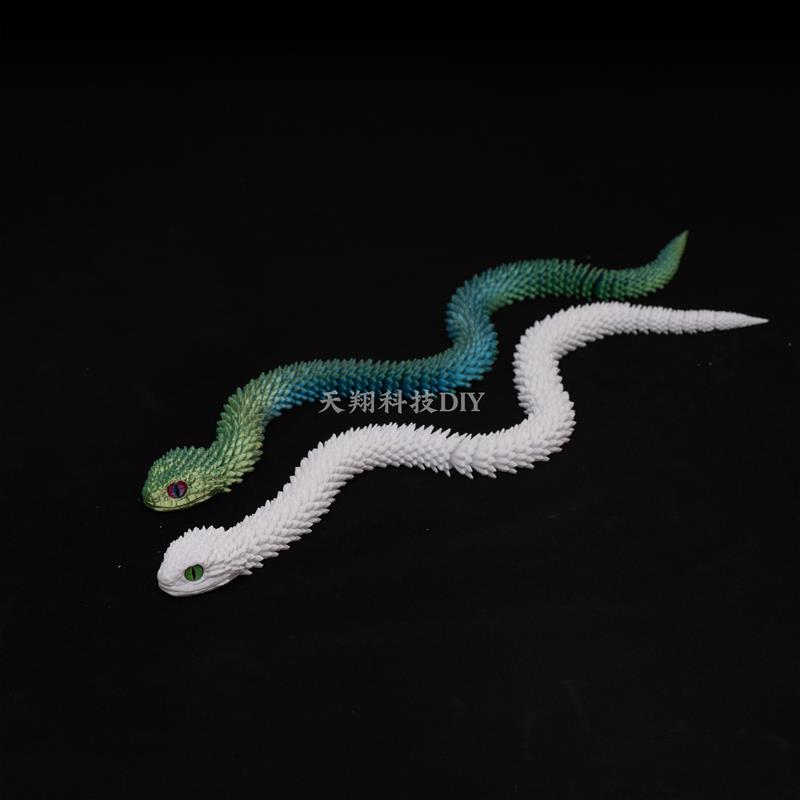 。3D打印西湖小白小青蛇摆摊蝰蛇玩具爆款可活动关节六一儿童节礼