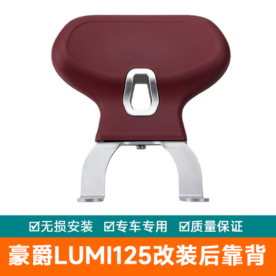 适配豪爵Lumi125改装后靠背后座靠垫海绵垫Lumi125改装支架后腰靠