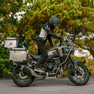 适用本田NX400三箱边箱尾箱护杠保险杠铝合金箱摩旅改装配件加厚