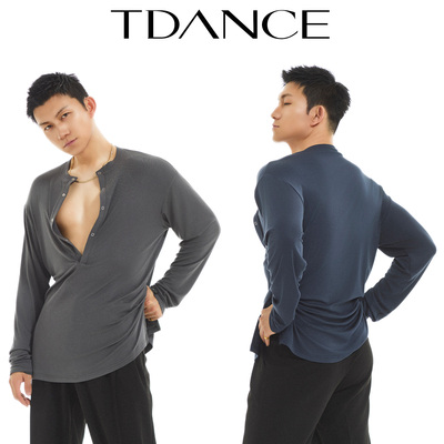 TDANCE半门襟按扣长袖上衣