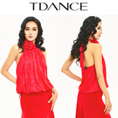 TDANCE女摩登练习 112 成人双人舞JM 立体花蓬蓬上衣 日常仙女款