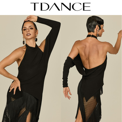 TDANCE不对称袖飘片连体上衣