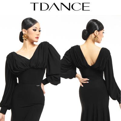 TDANCEV领抓褶蝙蝠袖连体上衣