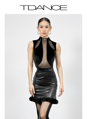 TDANCE世界冠军乔安娜同款【小高领二代连体上衣】国标练习服TD03