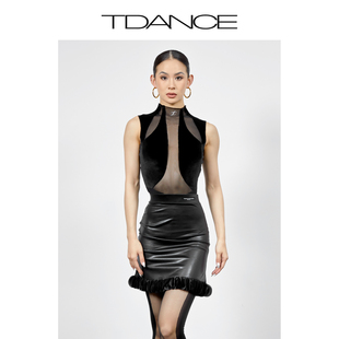TDANCE世界冠军乔安娜同款【小高领二代连体上衣】国标练习服TD03