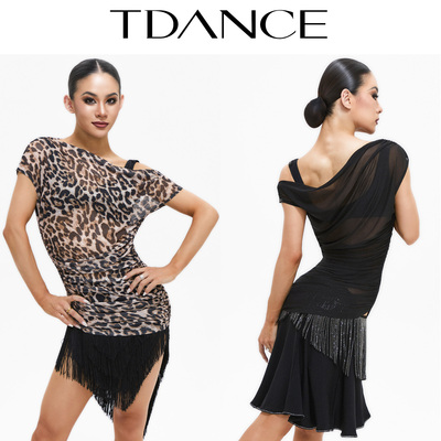 TDANCE拉丁斜肩抽褶外搭