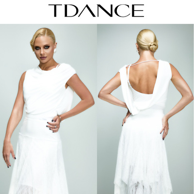 TDANCE褶皱后背荡领连体上衣