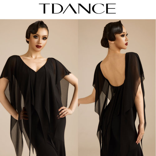TDANCE纱质飘片连体上衣